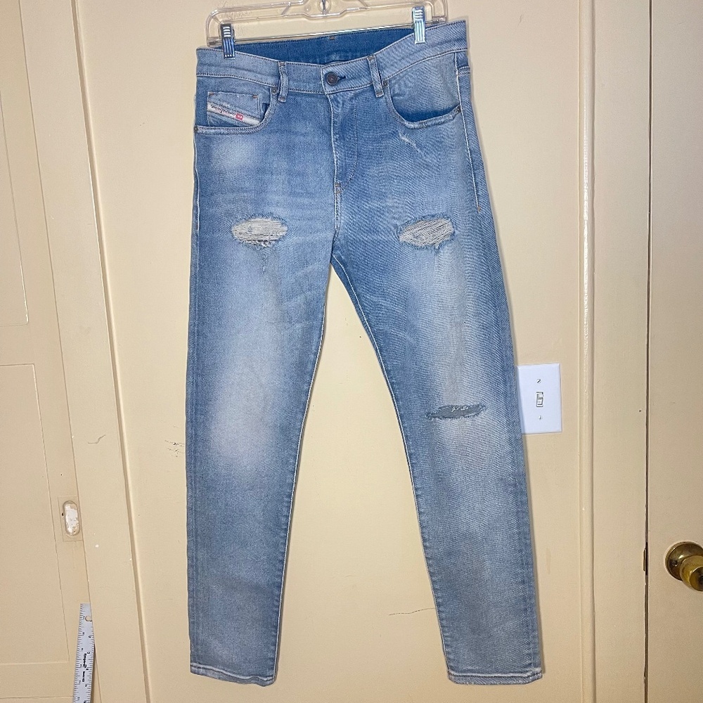 Diesel Light Blue Distressed Men Jeans